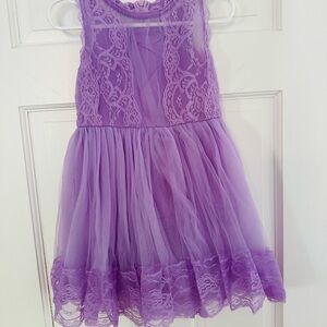 Charming Lavender Lace Kids Formal Dress